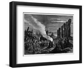 Page with Text and Diagram. Idol Festival in Easter Island.-null-Framed Giclee Print