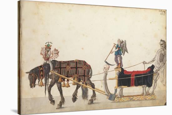 Pageant sleigh in parade, c.1640-German School-Stretched Canvas