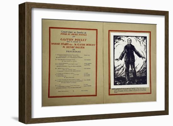 Pages from Program for Concert in Honor of Blind Soldiers-Claude Debussy-Framed Giclee Print