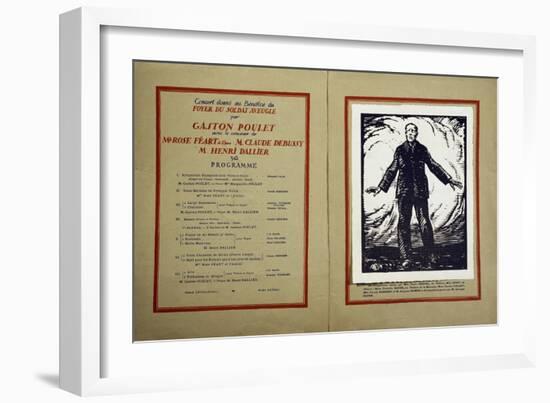 Pages from Program for Concert in Honor of Blind Soldiers-Claude Debussy-Framed Giclee Print