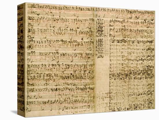 Pages from Score of the 'The Art of the Fugue', 1740S-Johann Sebastian Bach-Stretched Canvas