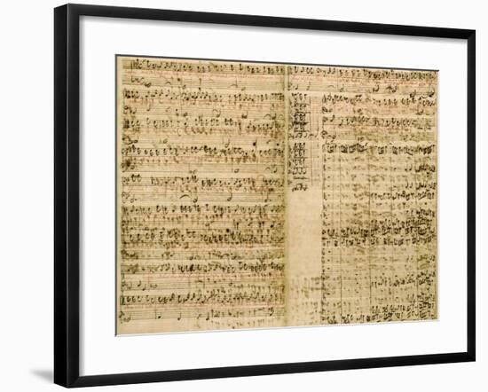 Pages from Score of the 'The Art of the Fugue', 1740S-Johann Sebastian Bach-Framed Giclee Print