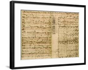 Pages from Score of the 'The Art of the Fugue', 1740S-Johann Sebastian Bach-Framed Giclee Print