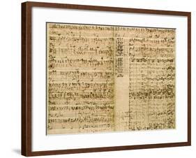 Pages from Score of the 'The Art of the Fugue', 1740S-Johann Sebastian Bach-Framed Giclee Print