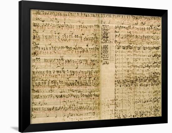 Pages from Score of the 'The Art of the Fugue', 1740S-Johann Sebastian Bach-Framed Giclee Print