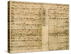 Pages from Score of the 'The Art of the Fugue', 1740S-Johann Sebastian Bach-Stretched Canvas