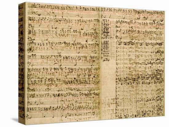 Pages from Score of the 'The Art of the Fugue', 1740S-Johann Sebastian Bach-Stretched Canvas