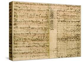 Pages from Score of the 'The Art of the Fugue', 1740S-Johann Sebastian Bach-Stretched Canvas