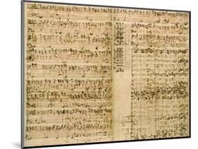 Pages from Score of the 'The Art of the Fugue', 1740S-Johann Sebastian Bach-Mounted Giclee Print