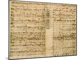 Pages from Score of the 'The Art of the Fugue', 1740S-Johann Sebastian Bach-Mounted Giclee Print