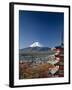 Pagoda and Mount Fuji, Honshu, Japan-null-Framed Premium Photographic Print