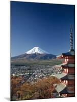 Pagoda and Mount Fuji, Honshu, Japan-null-Mounted Premium Photographic Print