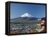 Pagoda and Mount Fuji, Honshu, Japan-null-Framed Stretched Canvas