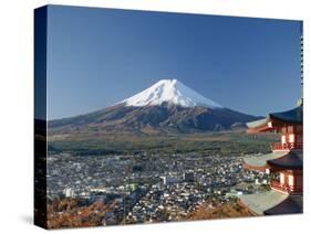 Pagoda and Mount Fuji, Honshu, Japan-null-Stretched Canvas