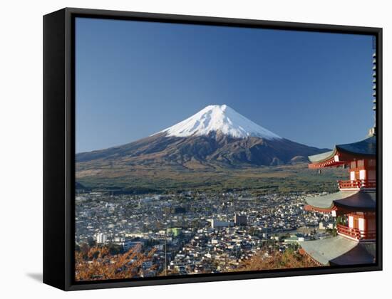 Pagoda and Mount Fuji, Honshu, Japan-null-Framed Stretched Canvas