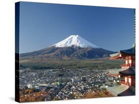 Pagoda and Mount Fuji, Honshu, Japan-null-Stretched Canvas