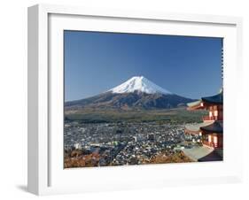 Pagoda and Mount Fuji, Honshu, Japan-null-Framed Photographic Print