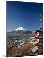 Pagoda and Mount Fuji, Honshu, Japan-null-Mounted Photographic Print