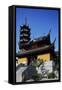 Pagoda and Pavilion of Jiming Buddhist Temple, Nanjing, Jiangsu, China-null-Framed Stretched Canvas