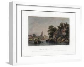 Pagoda and Village, on the Canal Near Canton, China, C1840-WH Capone-Framed Giclee Print