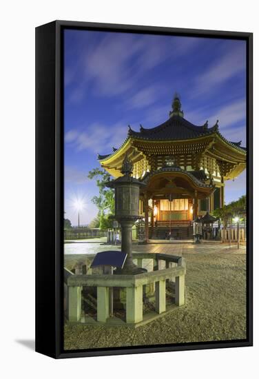 Pagoda at KofUKu-Ji Temple (Unesco World Heritage Site) at Dusk, Nara, Kansai, Japan-Ian Trower-Framed Stretched Canvas