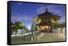 Pagoda at KofUKu-Ji Temple (Unesco World Heritage Site) at Dusk, Nara, Kansai, Japan-Ian Trower-Framed Stretched Canvas