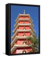 Pagoda at Ten Thousand Buddhas Monastery, Shatin, New Territories, Hong Kong, China, Asia-Ian Trower-Framed Stretched Canvas