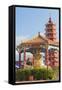 Pagoda at Ten Thousand Buddhas Monastery, Shatin, New Territories, Hong Kong, China, Asia-Ian Trower-Framed Stretched Canvas