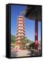 Pagoda at Ten Thousand Buddhas Monastery, Shatin, New Territories, Hong Kong, China, Asia-Ian Trower-Framed Stretched Canvas