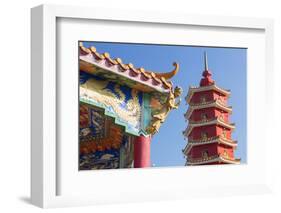 Pagoda at Ten Thousand Buddhas Monastery, Shatin, New Territories, Hong Kong, China, Asia-Ian Trower-Framed Photographic Print