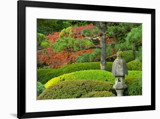 Pagoda, autumn landscape, Portland Japanese Garden, Portland, Oregon, USA-Michel Hersen-Framed Photographic Print