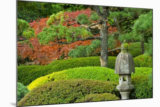 Pagoda, autumn landscape, Portland Japanese Garden, Portland, Oregon, USA-Michel Hersen-Mounted Photographic Print