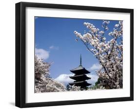 Pagoda & Cherry Blossoms, Kyoto, Japan-null-Framed Photographic Print