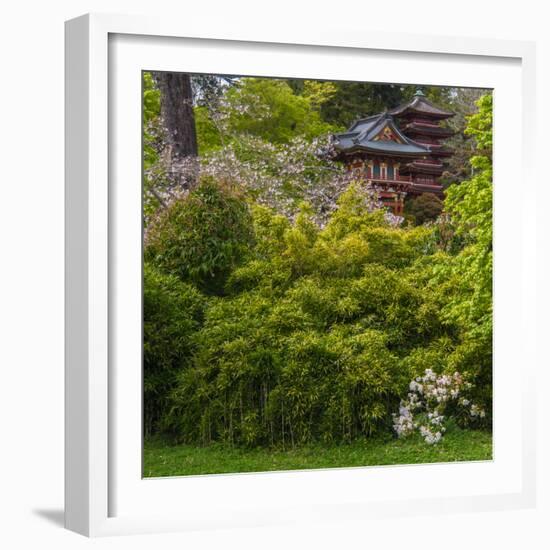 Pagoda in Japanese Tea Garden, San Francisco, California, USA-Anna Miller-Framed Photographic Print