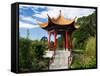 Pagoda in Kunming Garden, Pukekura Park, New Plymouth, Taranaki, North Island, New Zealand-David Wall-Framed Stretched Canvas