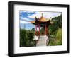 Pagoda in Kunming Garden, Pukekura Park, New Plymouth, Taranaki, North Island, New Zealand-David Wall-Framed Photographic Print