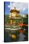 Pagoda in Nan Lian Garden at Chi Lin Nunnery, Diamond Hill, Kowloon, Hong Kong, China, Asia-Ian Trower-Stretched Canvas