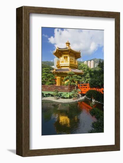 Pagoda in Nan Lian Garden at Chi Lin Nunnery, Diamond Hill, Kowloon, Hong Kong, China, Asia-Ian Trower-Framed Photographic Print