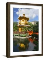 Pagoda in Nan Lian Garden at Chi Lin Nunnery, Diamond Hill, Kowloon, Hong Kong, China, Asia-Ian Trower-Framed Photographic Print