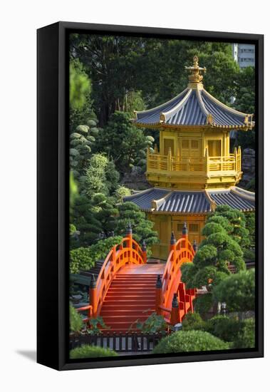 Pagoda in Nan Lian Garden at Chi Lin Nunnery, Diamond Hill, Kowloon, Hong Kong-Ian Trower-Framed Stretched Canvas