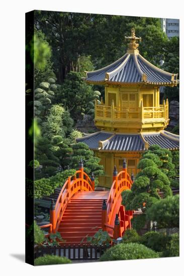 Pagoda in Nan Lian Garden at Chi Lin Nunnery, Diamond Hill, Kowloon, Hong Kong-Ian Trower-Stretched Canvas