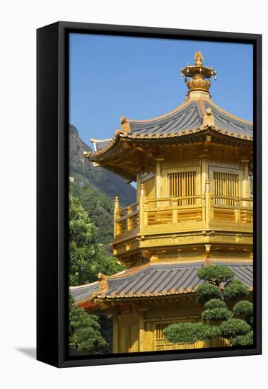 Pagoda in Nan Lian Garden at Chi Lin Nunnery, Diamond Hill, Kowloon, Hong Kong-Ian Trower-Framed Stretched Canvas