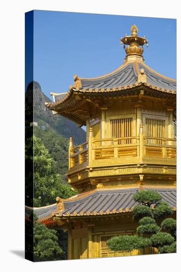 Pagoda in Nan Lian Garden at Chi Lin Nunnery, Diamond Hill, Kowloon, Hong Kong-Ian Trower-Stretched Canvas