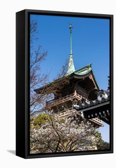 Pagoda in the Cherry Blossom in the Maruyama-Koen Park, Kyoto, Japan, Asia-Michael Runkel-Framed Stretched Canvas