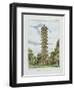 Pagoda, Kew Gardens, Plate 9 from 'Kew Gardens: a Series of Twenty-Four Drawings on Stone'-George Ernest Papendiek-Framed Premium Giclee Print