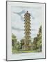 Pagoda, Kew Gardens, Plate 9 from 'Kew Gardens: a Series of Twenty-Four Drawings on Stone'-George Ernest Papendiek-Mounted Premium Giclee Print