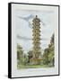 Pagoda, Kew Gardens, Plate 9 from 'Kew Gardens: a Series of Twenty-Four Drawings on Stone'-George Ernest Papendiek-Framed Stretched Canvas