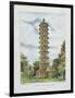 Pagoda, Kew Gardens, Plate 9 from 'Kew Gardens: a Series of Twenty-Four Drawings on Stone'-George Ernest Papendiek-Framed Giclee Print