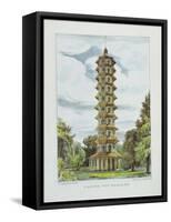 Pagoda, Kew Gardens, Plate 9 from 'Kew Gardens: a Series of Twenty-Four Drawings on Stone'-George Ernest Papendiek-Framed Stretched Canvas