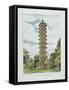 Pagoda, Kew Gardens, Plate 9 from 'Kew Gardens: a Series of Twenty-Four Drawings on Stone'-George Ernest Papendiek-Framed Stretched Canvas